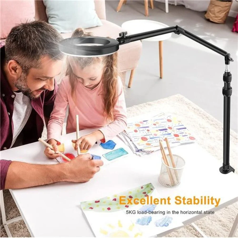 Camera Desk Mount Stand with 24.41'' Detachable Magic Arm, Mount Light Stand